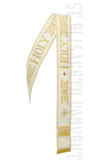 white velvet protodeacon's orarion with embroidery