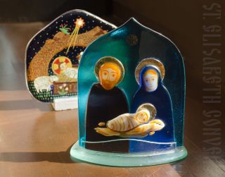 Holy Family Christmas candle holder