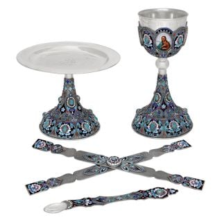 Enamel spoon with semi-precious stones and filigree