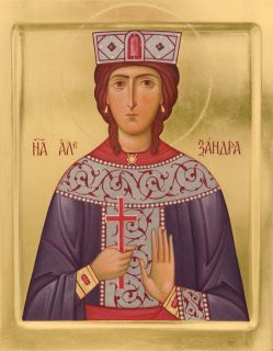 handpainted Icon of St Alexandra