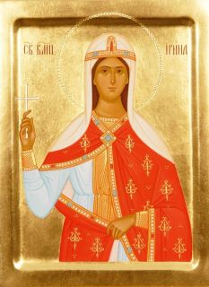 painted icon of St Irene
