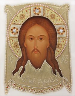 Icon of Christ Not-Made-By-Hands (in Oklad / Riza)