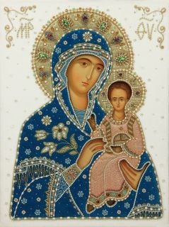 IOM-05-02 Icon of the Mother of God the Unfading Bloom (Icon in Oklad)