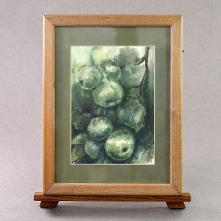 watercolor painting with apples