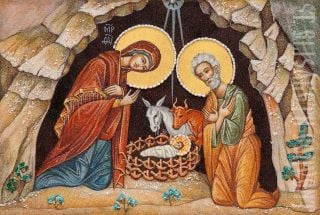 Icon from gemstones The Nativity of Christ