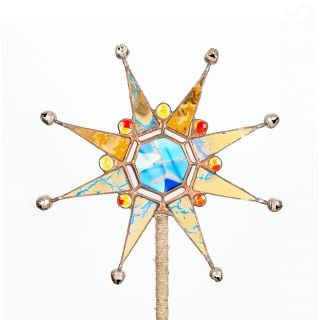 glass star with bells