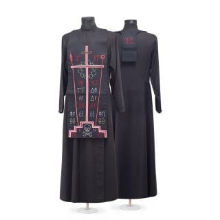 Great schema with red embroidered Golgotha and prayer