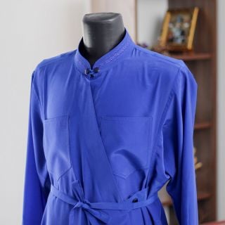 Greek priest undercassock blue with decorative embroidery