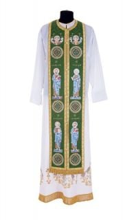 embroidered green epitrachelion
