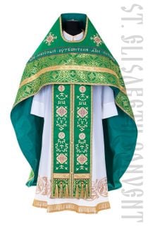green russian style priest vestment
