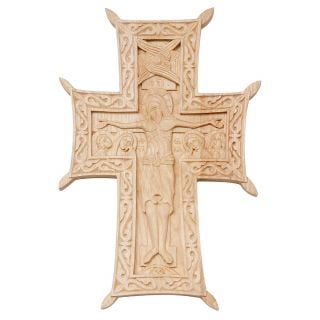 hand carved wooden cross