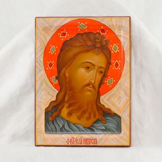 hand-painted icon with acrylic paints John the Baptist