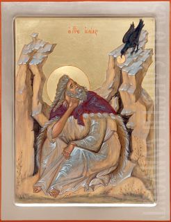 hand-painted icon of elijah
