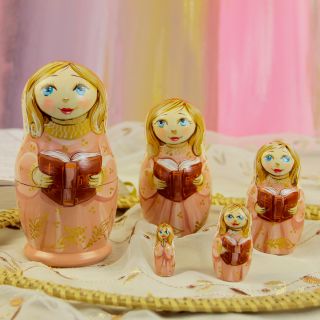 Nesting Doll with a Bible Set of 5