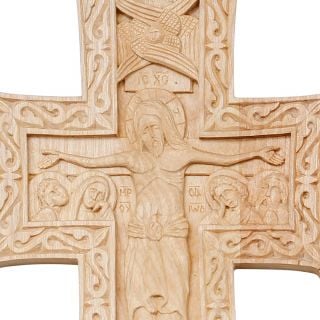hand carved wooden cross