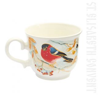 ceramic mug with bullfinches