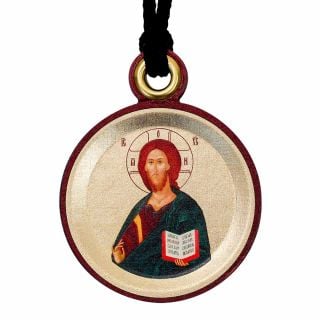 hanging car medallion of Christ