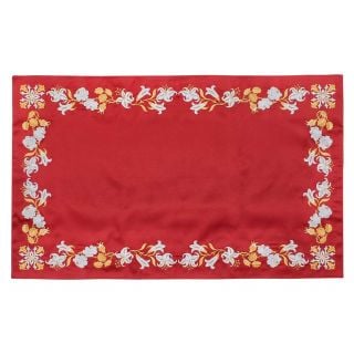 Holy table cross napkin with lilies embroidery