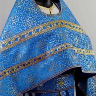 Blue church silk Russian-priest vestment 