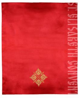  Red Church Corporal embroidered with Cross (silk threads)