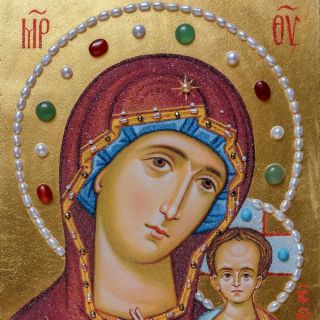 Stone Icon of Mother of God of Kazan