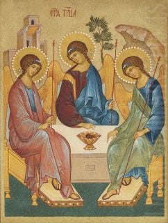 Holy Trinity Icon from gemstones