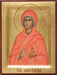 painted icon of Great Martyr Anastasia the Deliverer from Poisons