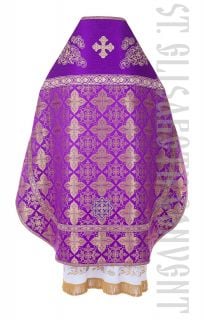russian style priest vestment made of purple church silk and brocade; 