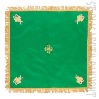 green analogion top cover with cherubim embroidery