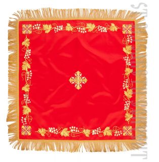 red analogion cloth with embroidery