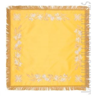golden cover with embroidery