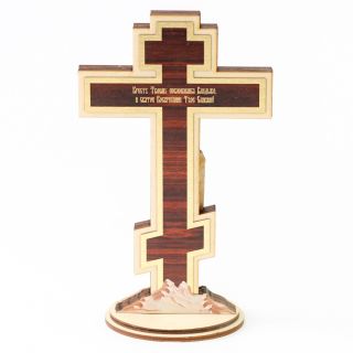 Standing wooden crucifix for home prayers 