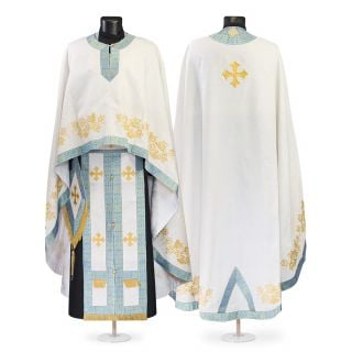 Greek-style priest Vestment with grapes and cross embroideries