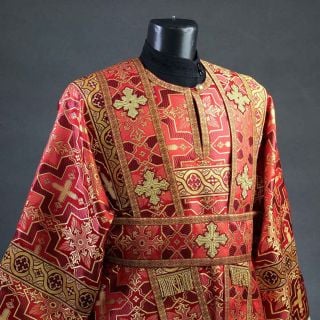 Red subdeacon Vestment Set off church silk 