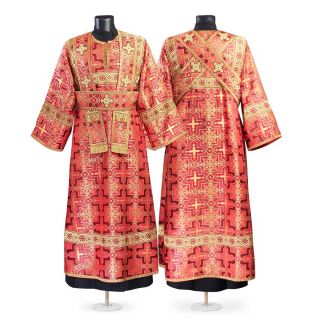 Red subdeacon Vestment Set off church silk 