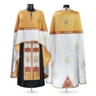 Greek-style Priest Vestment with embroidery and icon of Christ on the back 