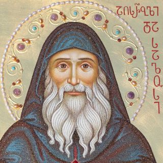 stone icon of st Gabriel of Georgia