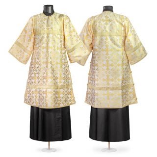 White gold church silk sticharion for teenagers