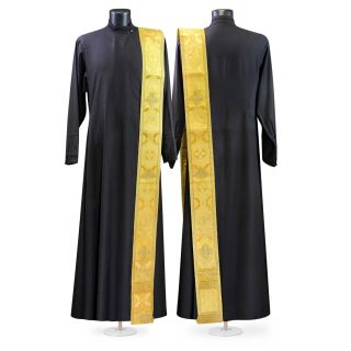 Yellow brocade orarion with crosses