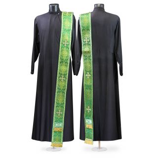 Yellow brocade orarion with crosses