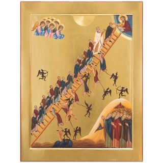 Hand-painted icon of the John the Ladder