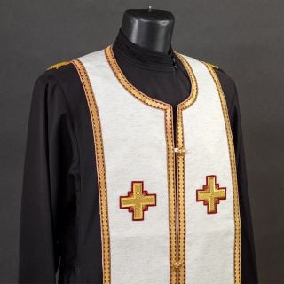 Coptic-style epitrachelion with medallions on the yoke