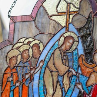 Resurrection of Christ glass panel for chapel