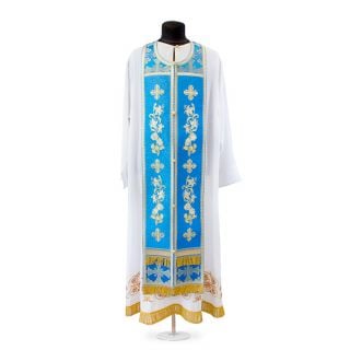 Russian-style Priest Vestment with embroidered lilies and beautiful cross