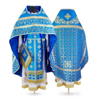 Russian-style Priest Vestment with embroidered lilies and beautiful cross