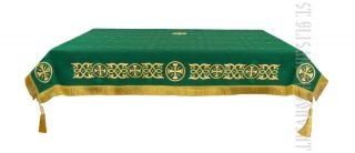 green Oblation Table Vestment with embroidery