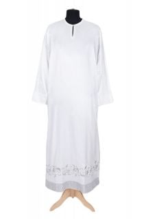 White coshibo Priest sticharion with embroidery made with gold threads