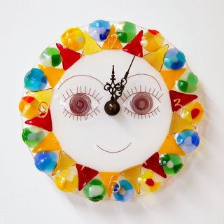 glass wall art clock