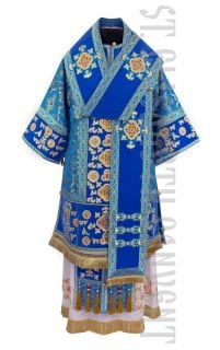 blue bishop's vestment with embroidery