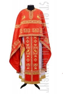 Greek-style priest vestment with sewn Resurrection Medallion 